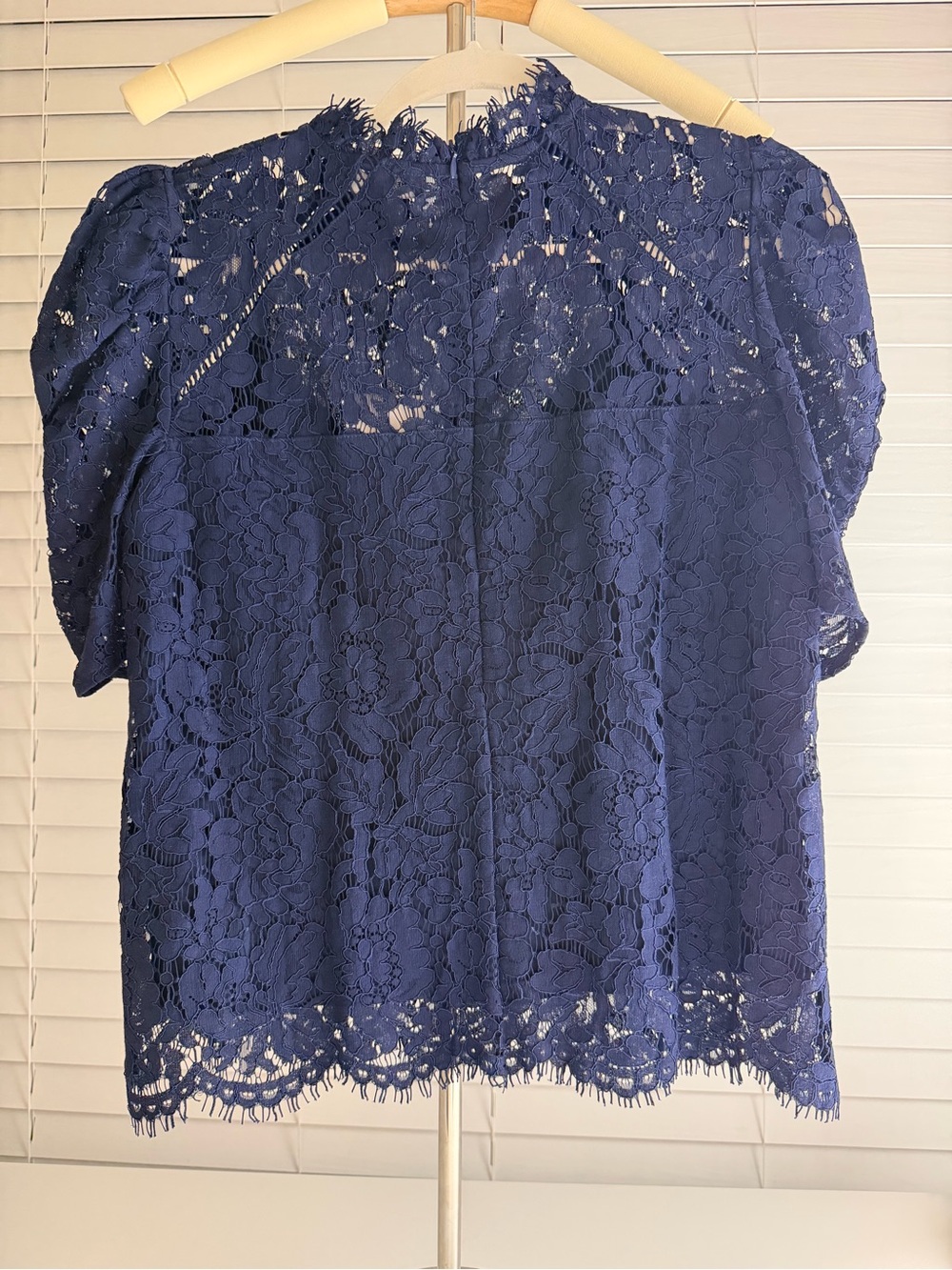 Generation Love Navy Floral Lace Short Sleeve Top
